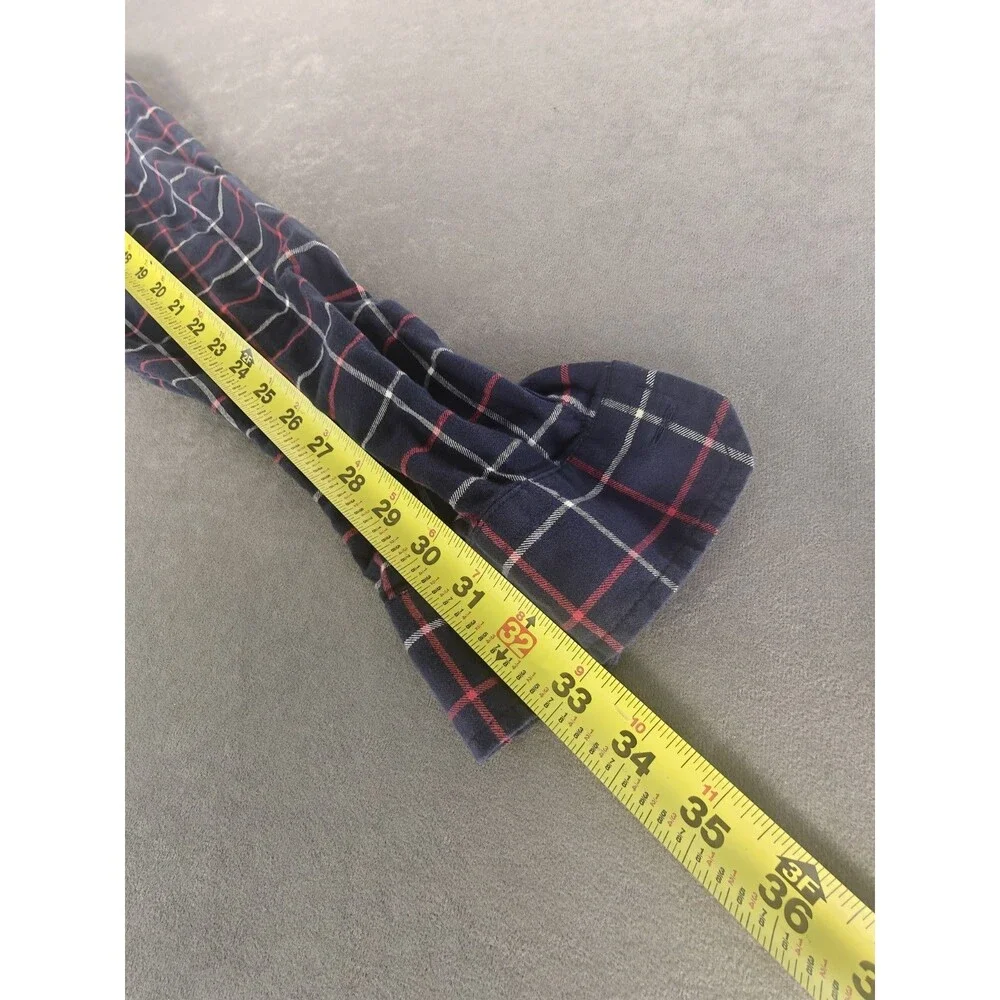 Banana Republic Luxe Flannel Untucked Slim Fit Shirt Mens Large Blue Plaid